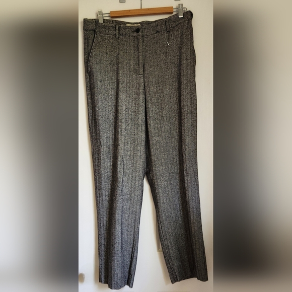 Classic Fit Straight Leg Cotton Flannel Pants Herringbone Weave Fully lined - Picture 1 of 12